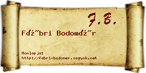 Fábri Bodomér névjegykártya